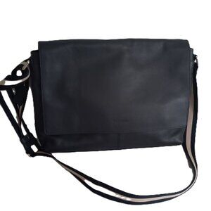 Coach Navy Blue Pebbled Charles Leather Messenger Bag F54792 Excellent Condition